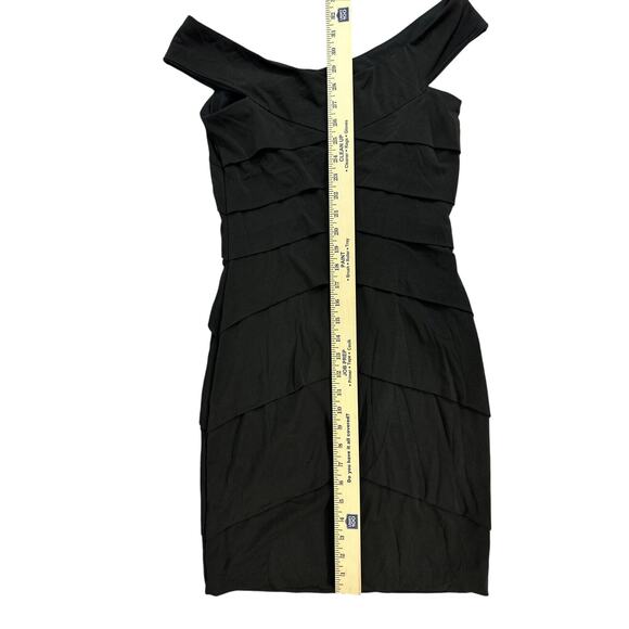 White House Black Market Black Sleeveless Ruffle Tiered Dress size 6 - Picture 6 of 9